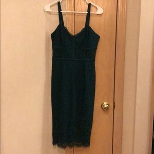 EXPRESS dark green lace dress